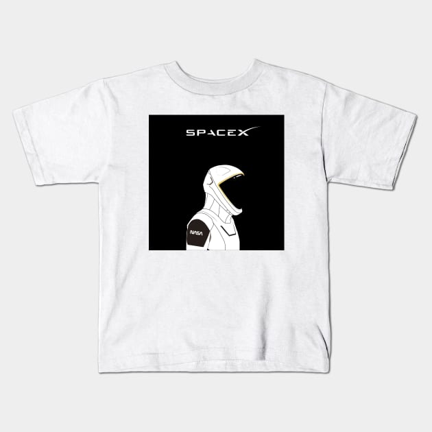 spaceX astronaut Kids T-Shirt by rsclvisual